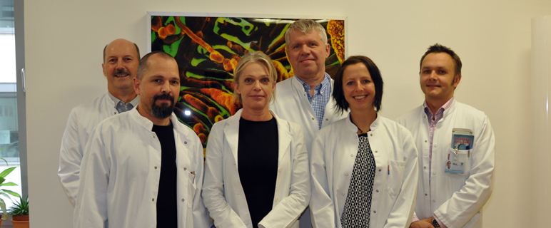 Das Innsbrucker Projektteam (v.l.): ao. Univ.-Prof. Dr. Herbert Schramek, Mag. Johannes Leierer, PhD, Dr.in Susanne Eder, Univ.-Prof. Dr. Gert Mayer, Dr.in Rita Sarközi und OA Dr. Michael Rudnicki.