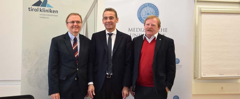 Univ.-Prof. Dr. Günther Gastl, Univ.-Prof. Dr. Wolfgang Buchberger & Univ.-Prof. Dr. Gustav Fraedrich stellten bei einer Pressekonferenz das CCCI vor. 