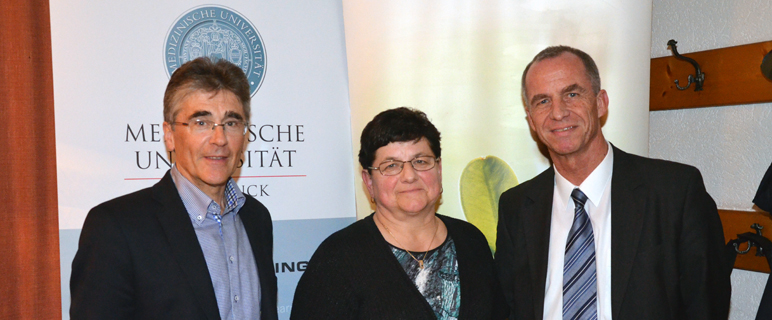 v. l. Alfred Hanser, Bezirksobmann Forum Land, Bezirksbäuerin Anna Frank, Prof. Peter Lukas, 