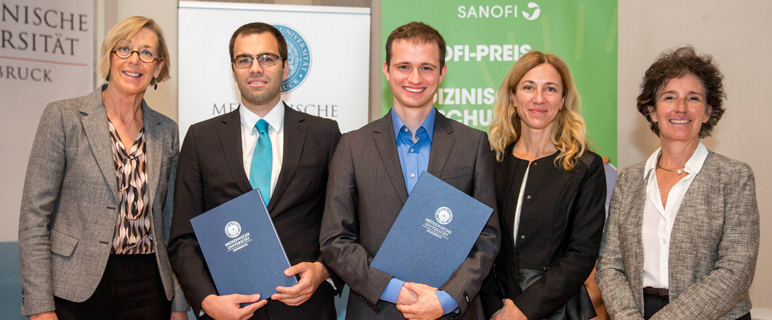 Sanofi Preis 2015 an Nachwuchswissenschafter:innen der Medizinischen Universität Innsbruck vergeben