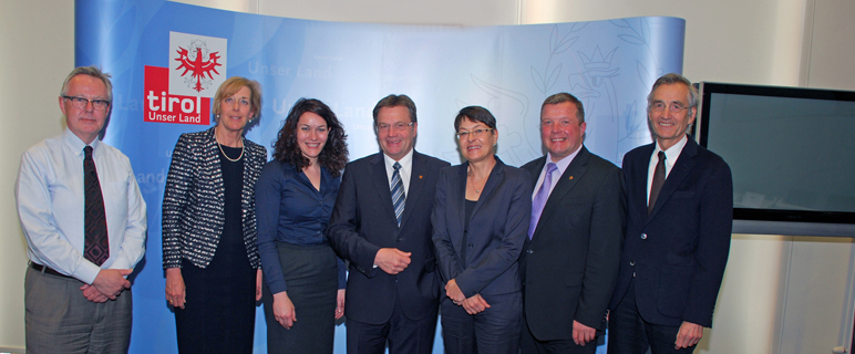 Pressekonferenz im Landhaus zur neuen Forschungsförderung in Tirol. Foto: Land Tirol/Schwarz