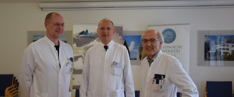 v.l. Ao. Univ.-Prof. Dr. Thomas Berger, Univ.-Prof. Dr. Werner Poewe, Ao. Univ.-Prof. Dr. Johann Willeit