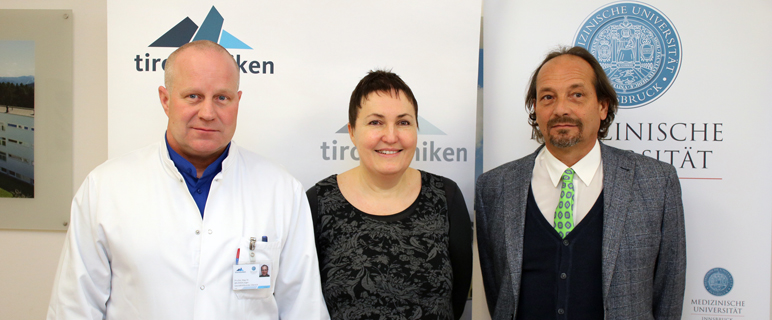 Jürgen Brunner (Geschäftsführender Oberarzt, Innsbrucker Kinderklinik), Anita Luckner-Hornischer (Landessanitätsdirektion), Peter Kreidl (Sektion für Hygiene, Medizinische Mikrobiologie und Public Health, Medizinische Universität Innsbruck). Foto: MUI/B. Hoffmann-Ammann.