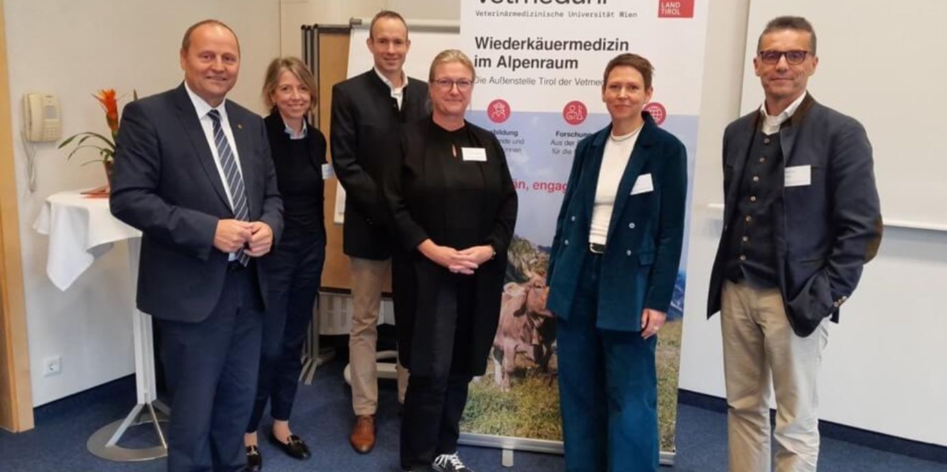 BU: v.l.: Josef Geisler, Birgit Hochenegger-Stoirer, Johanes Lorenz Khol, Martina Marchetti, Patrizia Stoitzner und Matthias Gauly. ©Vetmeduni THEMA_OneHealth2025.jpg