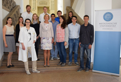 Das neue ÖH-Team beim Antrittsbesuch bei Rektorin o.Univ.-Prof.in Dr.in Fritsch. 